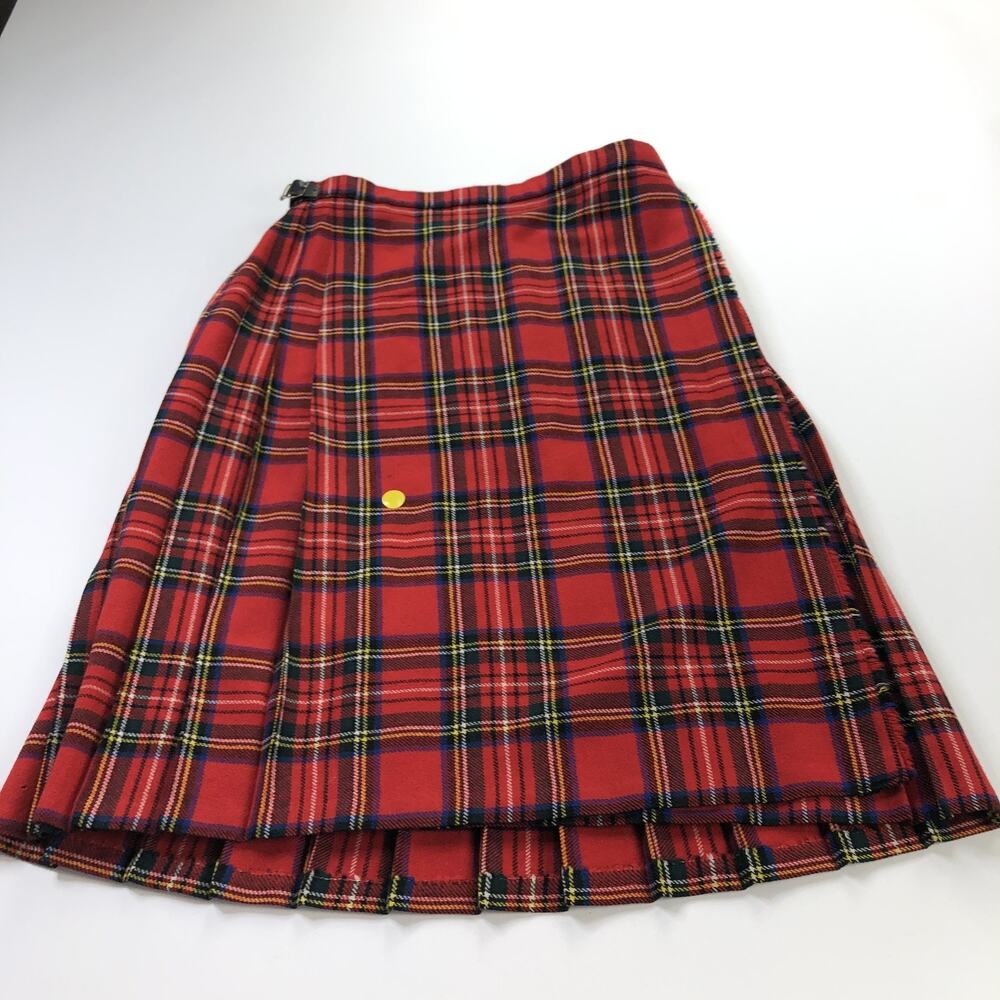 Unbranded Kilt Skirt US 16 (Fits 32In) 100% Wool Buckle Midi Skirt Tartan Plaid